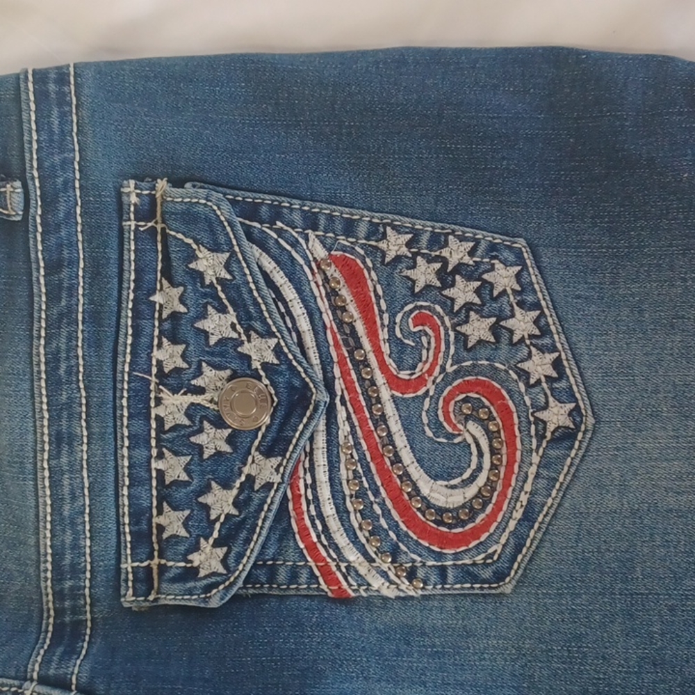 Blue Savvy denim high rise shorts - Picture 3 of 5